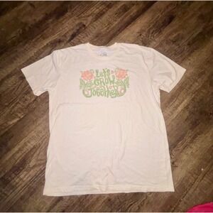 Pride Let's Grow Together Graphic T-Shirt Cream Floral Short Sleeve XL